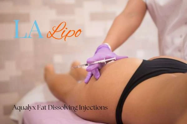 Woman having fat dissolving injections St Ives on thighs