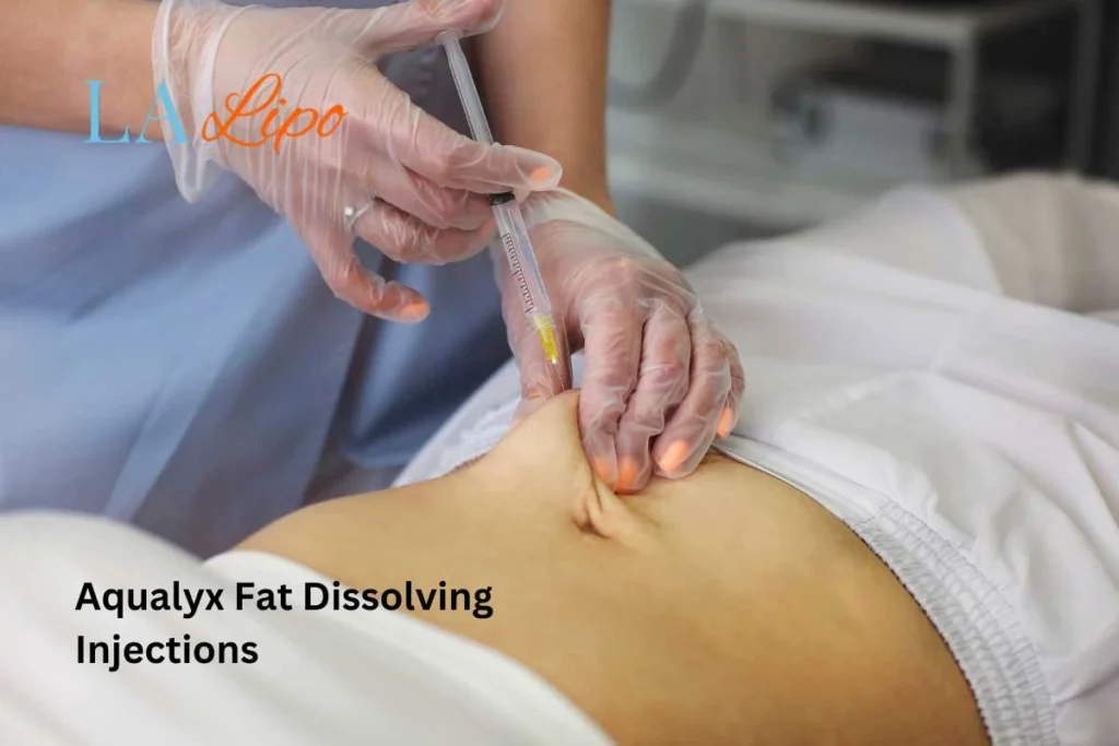 woman having fat dissolving injections St Ives in the stomach