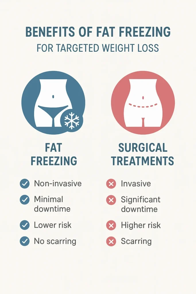 graphic showing the benefits of fat freezing St Ives