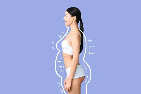 image of woman experiencing fat reduction treatment St Ives