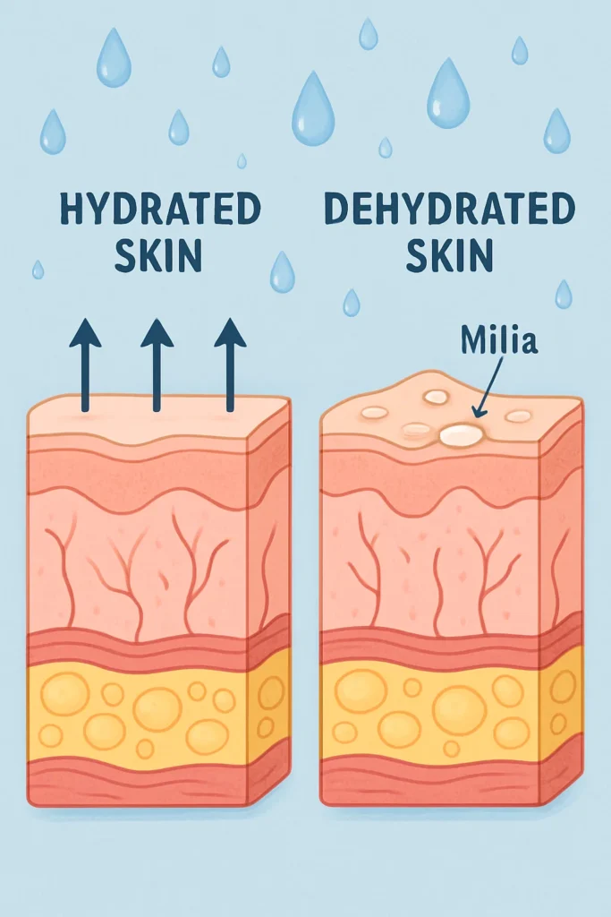 The importance of hydration and milia production St Ives